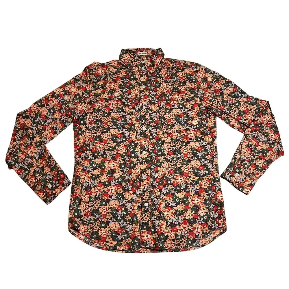 J. Crew Mens Secret Wash Shirting Slim Untucked Floral Button Shirt Size S Short